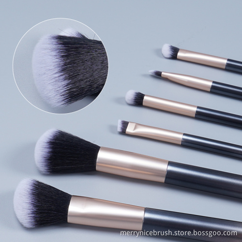 Merrynice new arrival private label handle 6Pcs brush makeup brush set